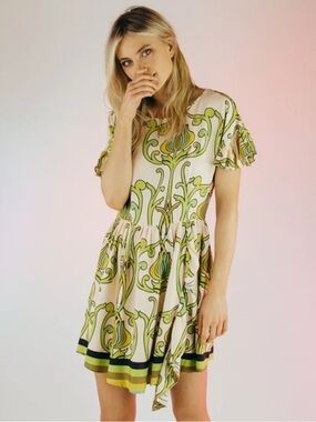 NWT LENNI the label Sugar Dress Deco Lime Size Small